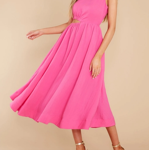 Strike First Hot Pink Midi Dress - Picture 5 of 12